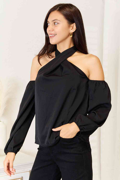 Double Take: Grecian Cold Shoulder Blouse