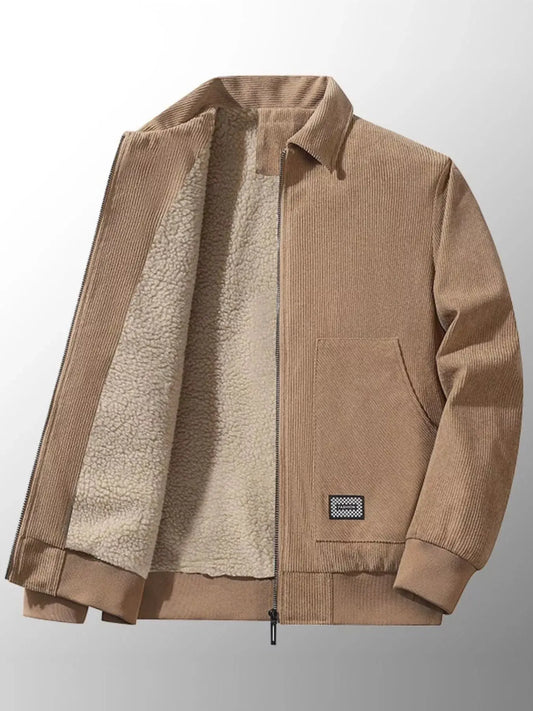Men's Plus Size Corduroy Sherpa Lined Winter Jacket Simply Love