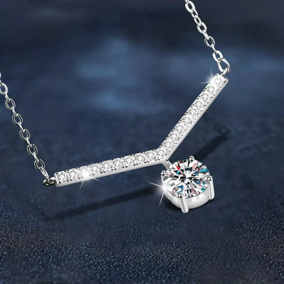 1 Carat Moissanite 925 Sterling Silver Necklace Simply Love