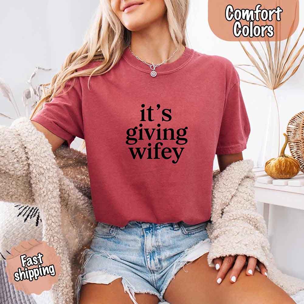 It’s Giving Wifey Comfort Colors Tee – Bride to Be or Wedding Gift Shirt Adorb Custom Tees