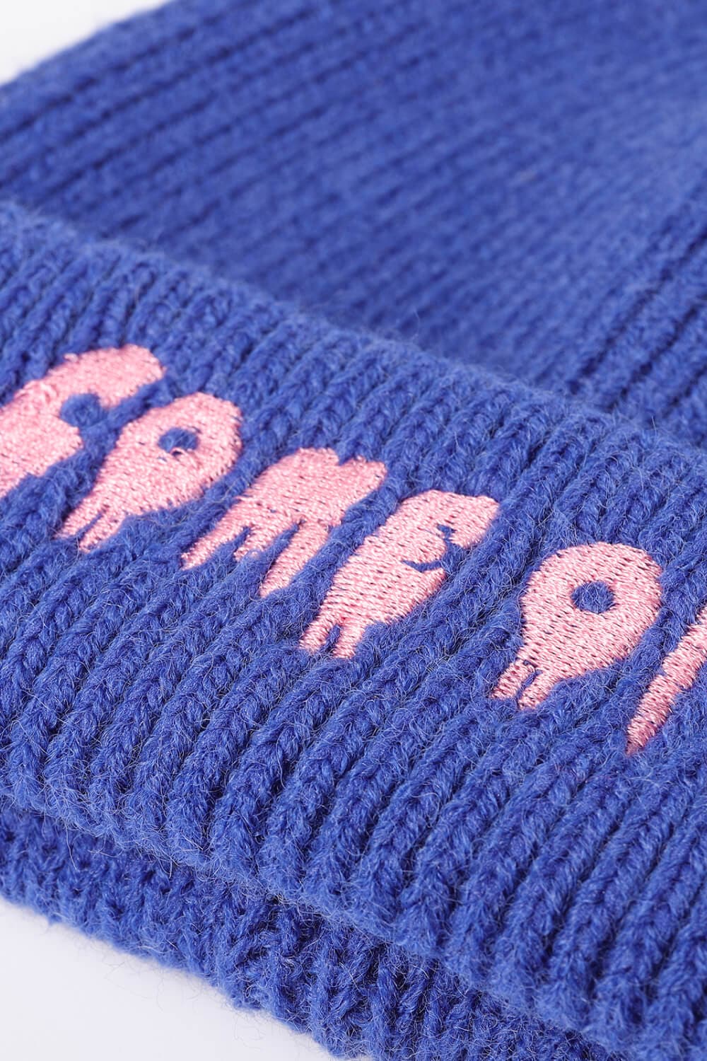 COME ON Embroidered Cuff Knit Beanie.