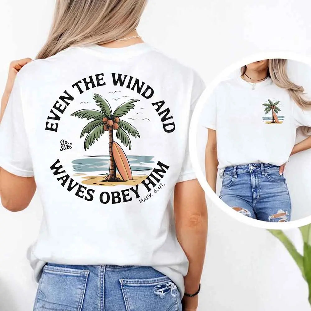 Even the Wind Obey Him Tee – Christian Graphic Shirt, Unisex Bible Verse Top Adorb.co