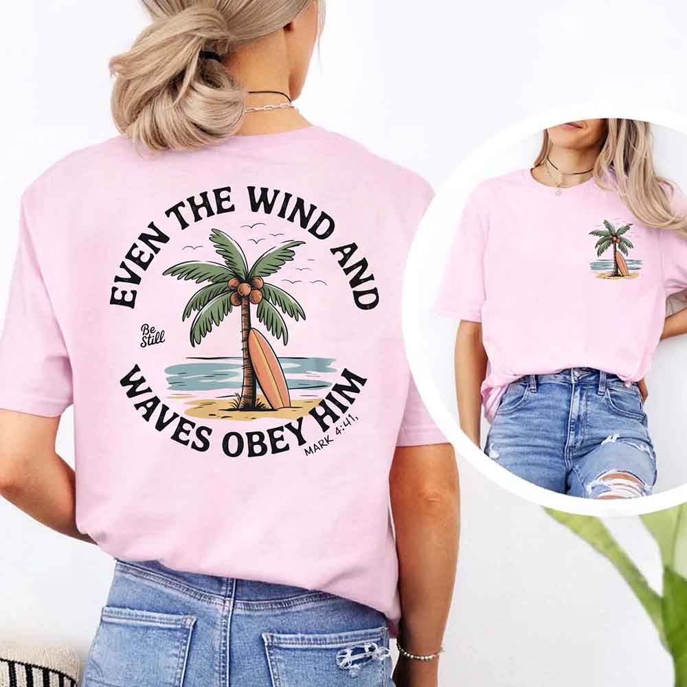 Even the Wind Obey Him Tee – Christian Graphic Shirt, Unisex Bible Verse Top Adorb.co