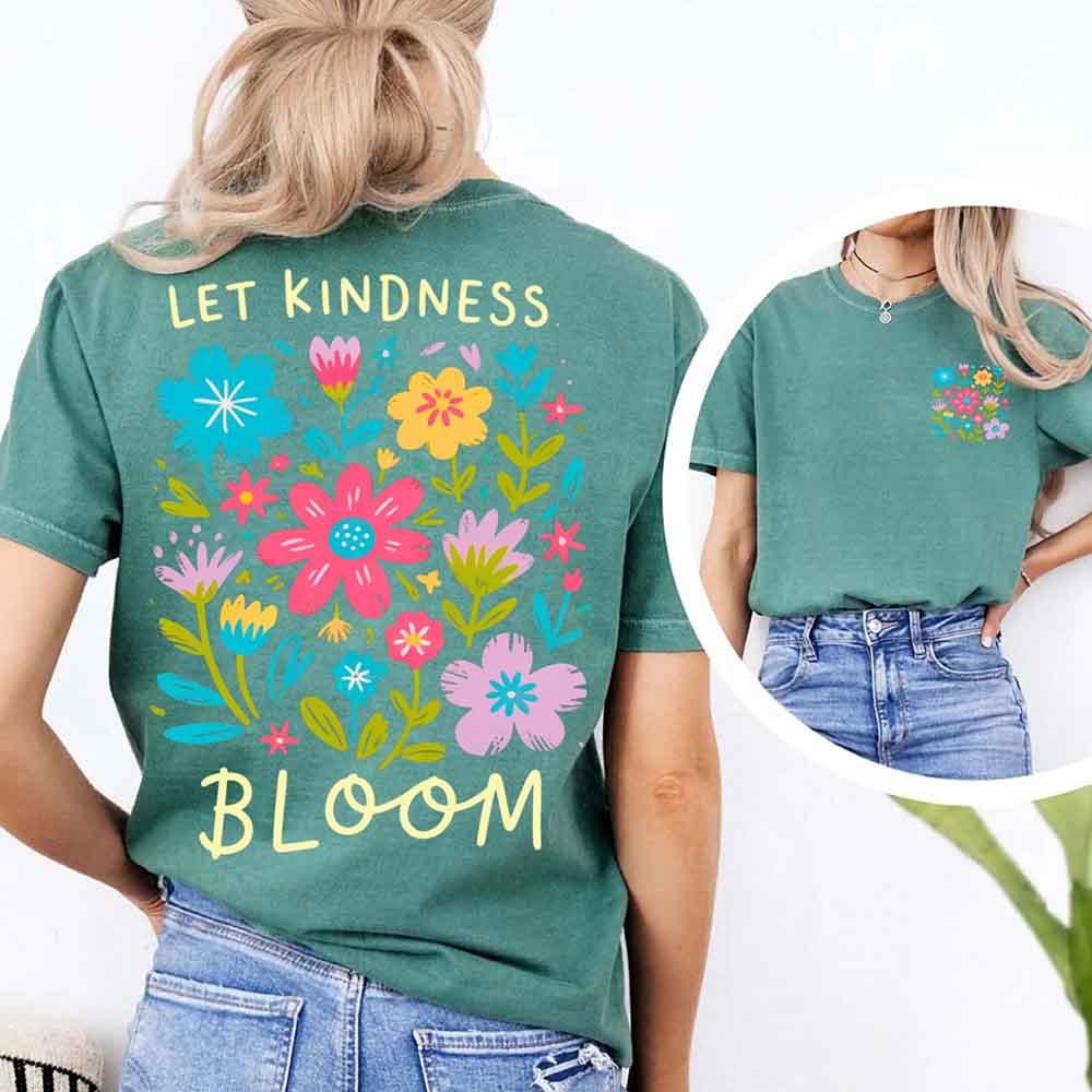 Adorb Custom Tees Kindness Matters T-Shirt, featuring the brand label and soft Comfort Colors fabric tag for authenticity.