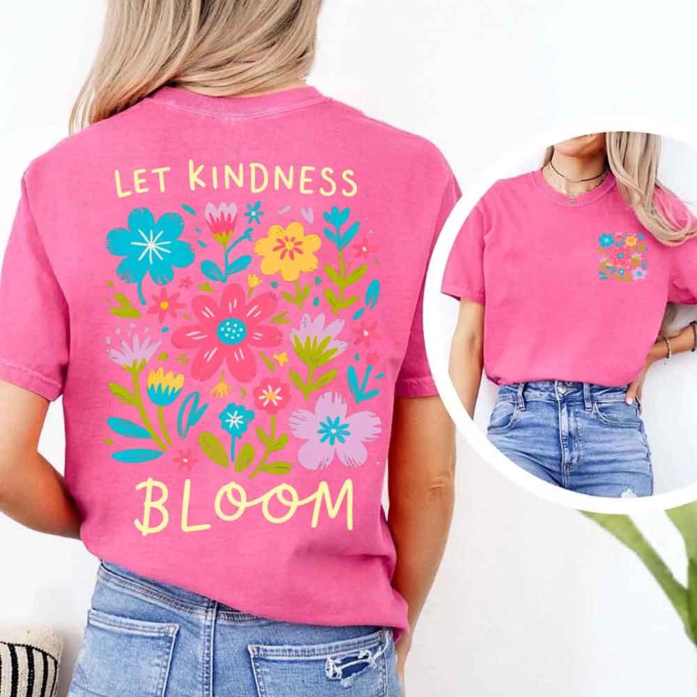 Adorb Custom Tees Be Kind positive quote tee from the back, showcasing the comfortable drape of the premium Comfort Colors ma