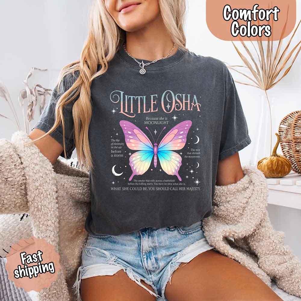 Adorb Custom Tees Butterfly Dreamscape Comfort Colors T-Shirt, highlighting the intricate butterfly graphic detail.