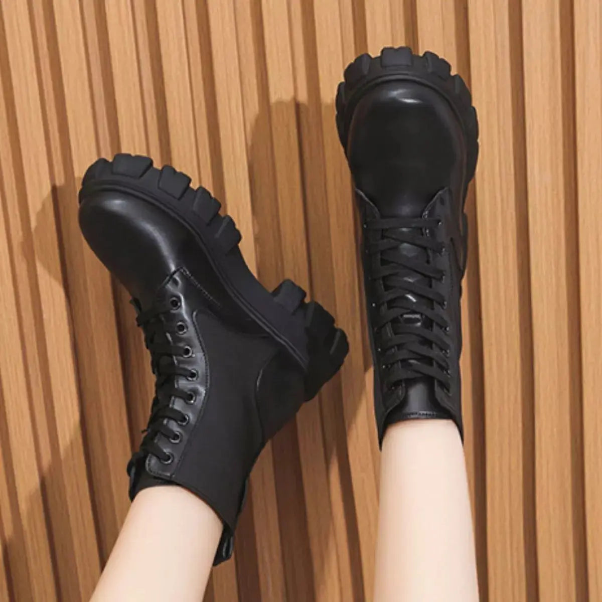 Lace Up Platform Ankle Boots Simply Love