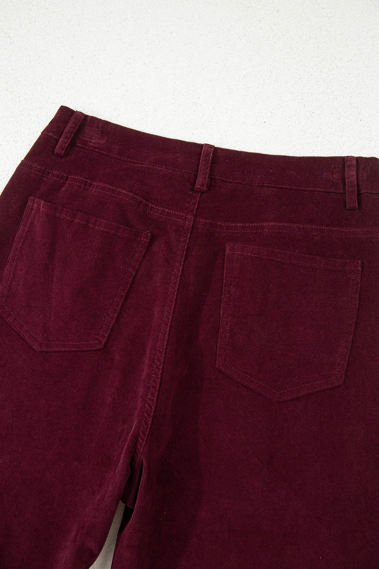 Burgundy Corduroy High Waist Wide Leg Pants for Women Dear-Lover Dropshipping