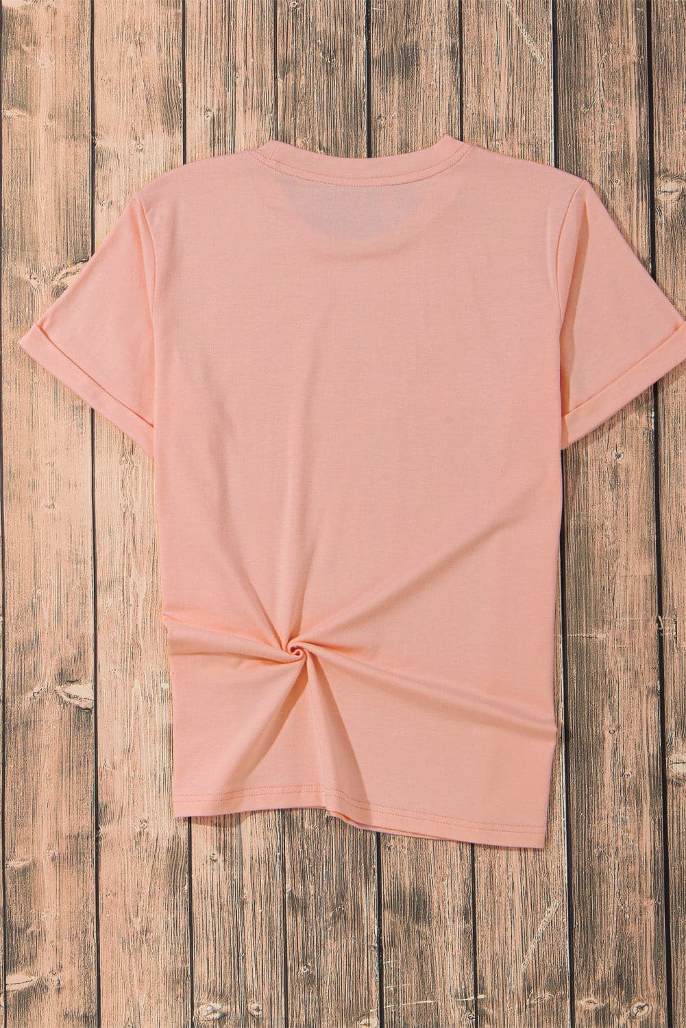 Heart Round Neck Short Sleeve T-Shirt.