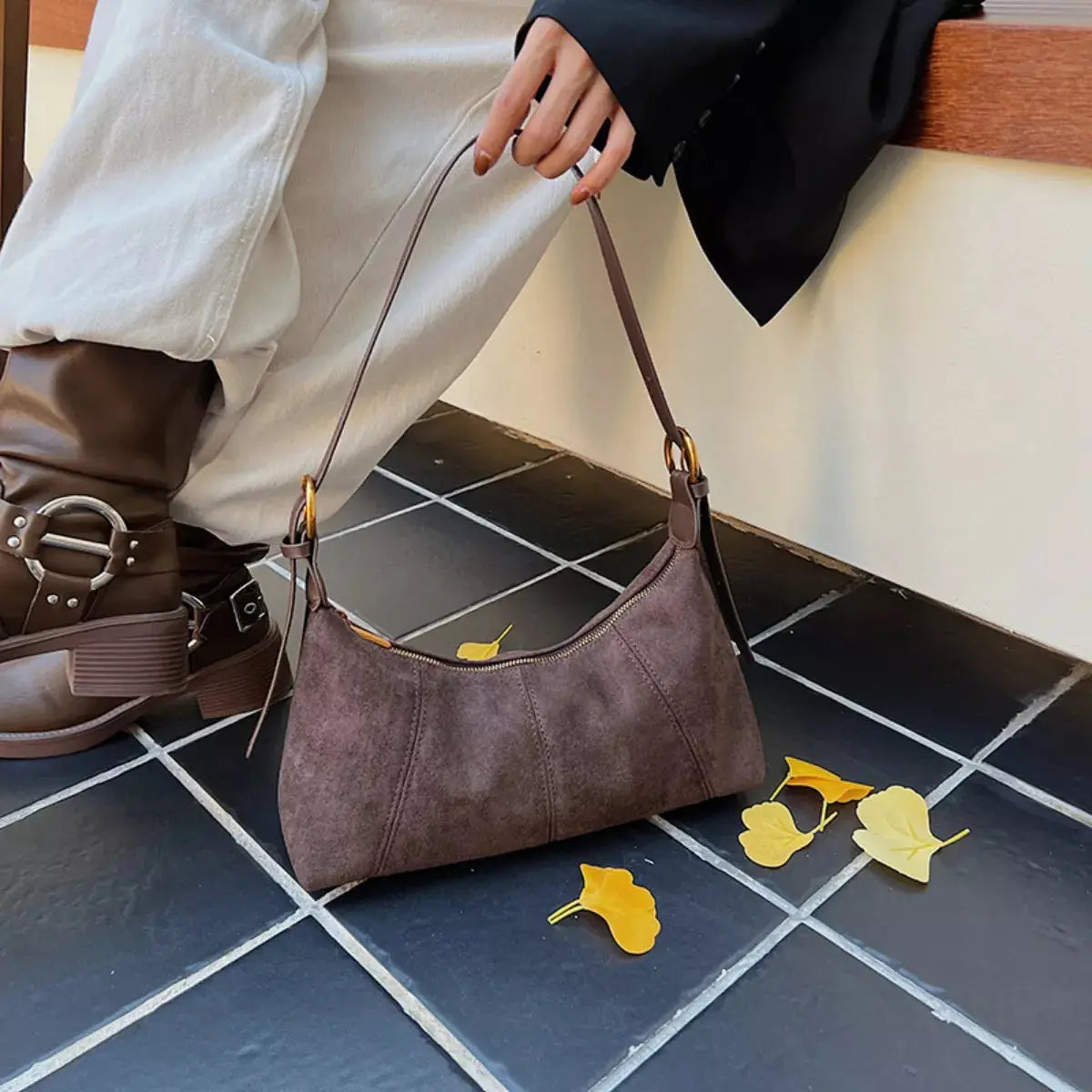 Lightweight Solid Color Shoulder Bag Simply Love