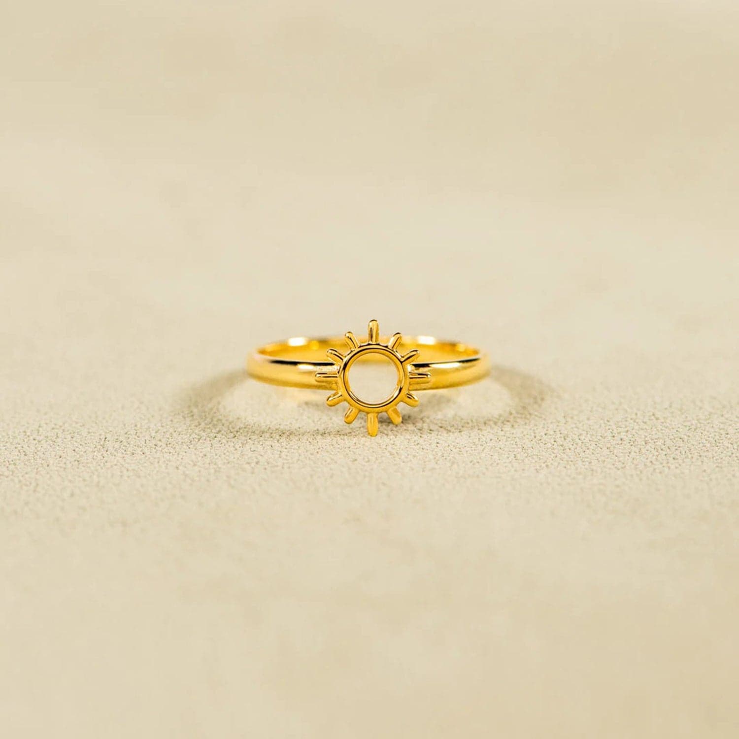 Sun Shape 18K Gold-Plated Ring.