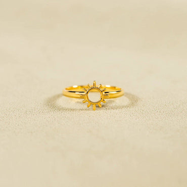 Sun Shape 18K Gold-Plated Ring.