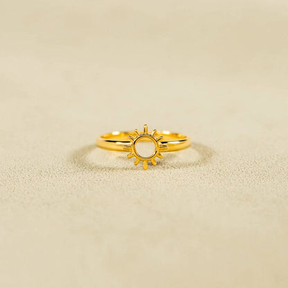 Sun Shape 18K Gold-Plated Ring.