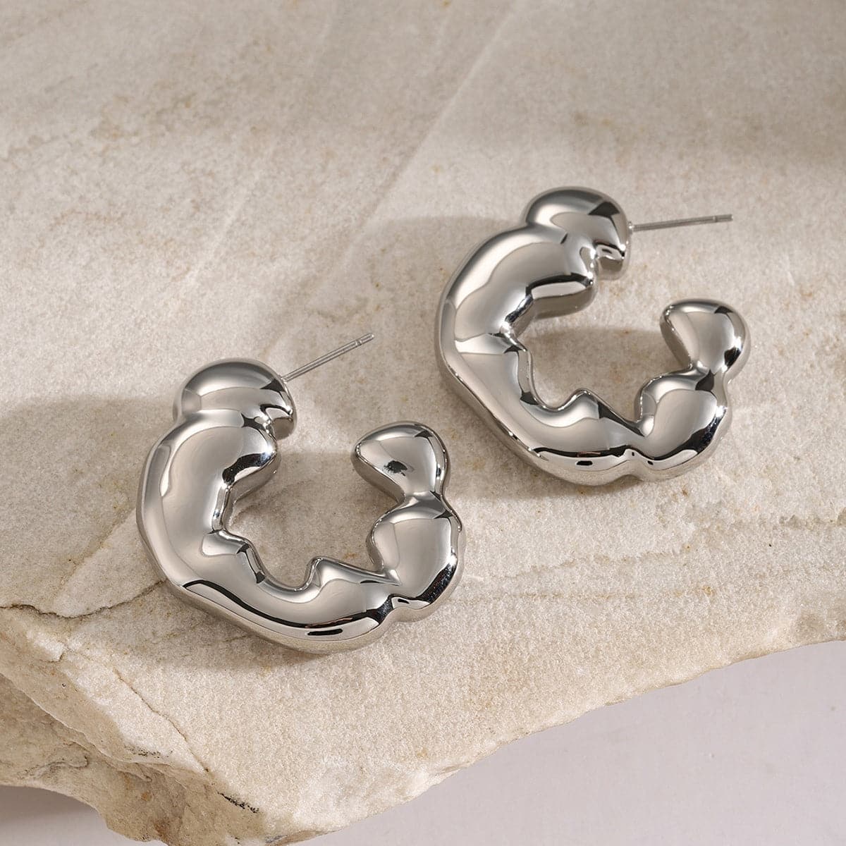 Stainless Steel C-Hoop Earrings.