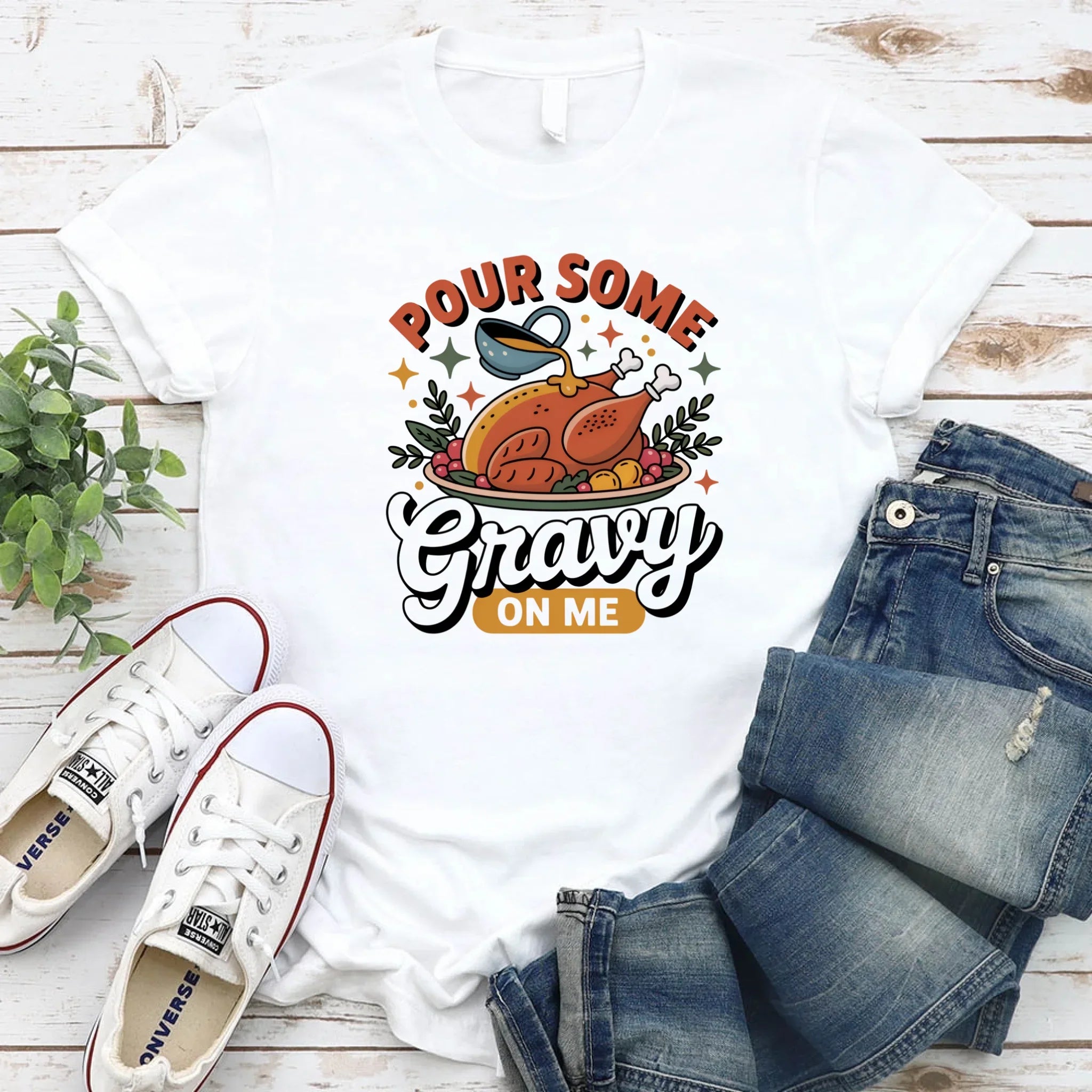 Baste Gravy couples matching tees folded display Adorb Custom Tees packaging