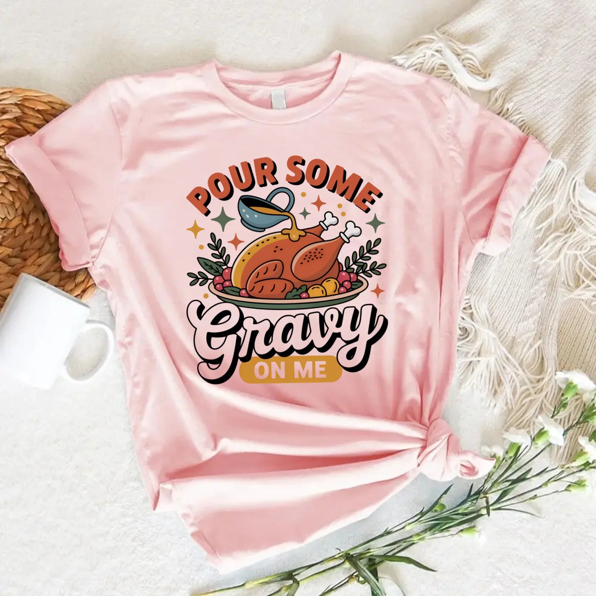 Funny Thanksgiving Couples Shirts – Baste & Gravy Matching Tees Adorb Custom Tees