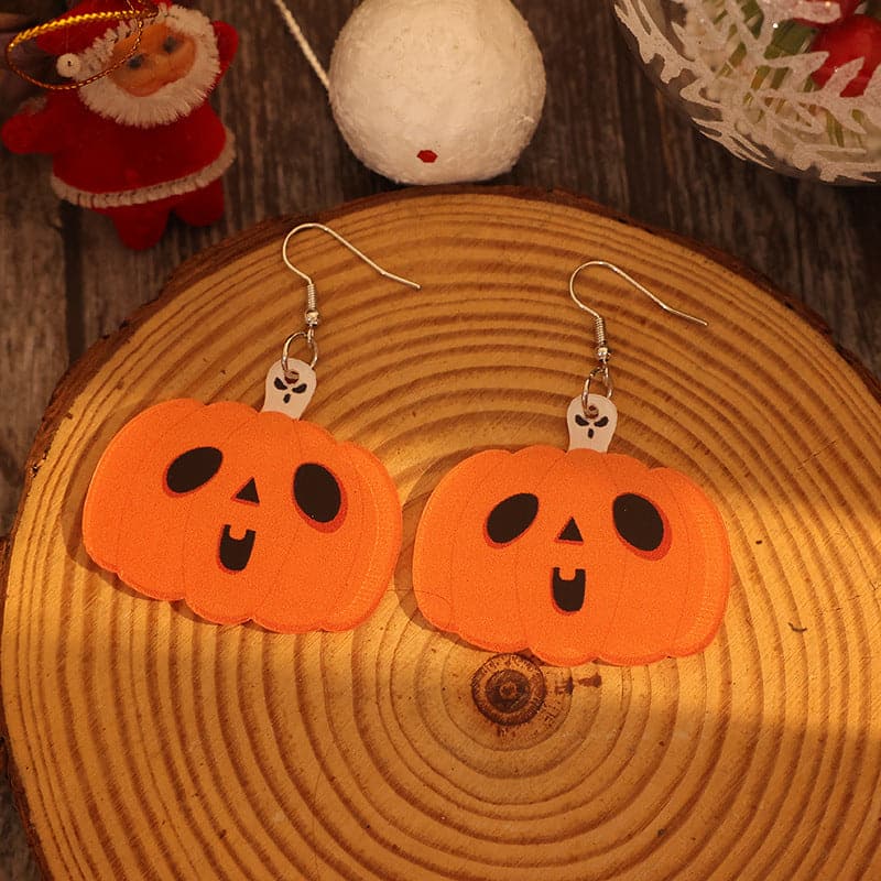 Acrylic Alloy Pumpkin Shape Earrings.