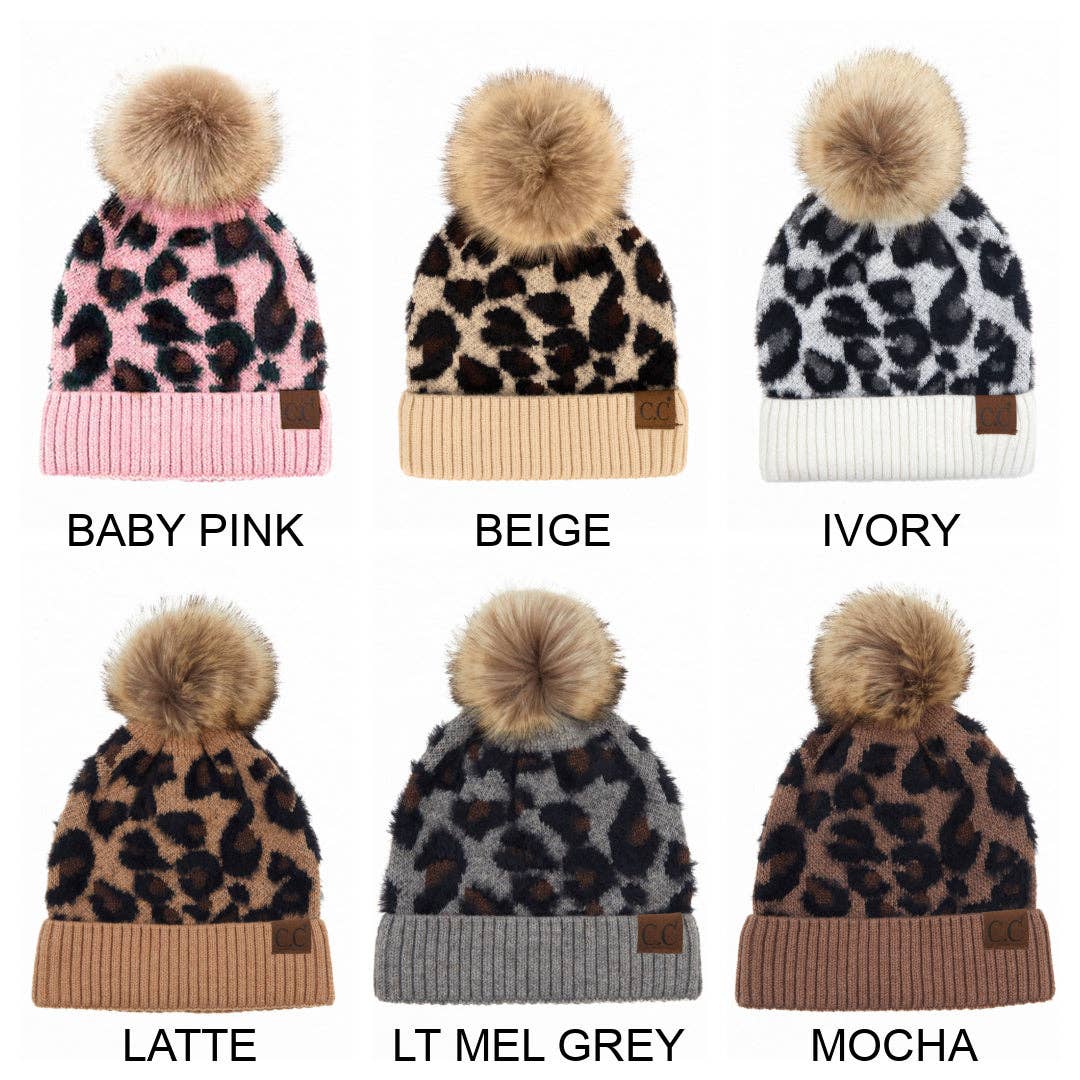 C.C Leopard Pom Beanie - Luxe Winter Style Coco’s Tee Boutique