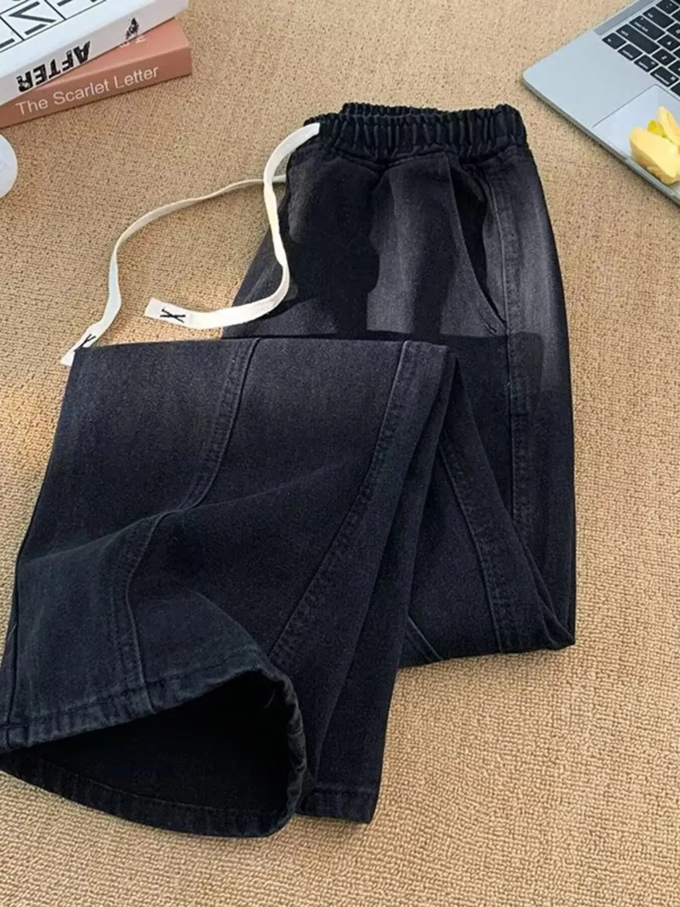 Men's Plus Size Elastic Waist Wide Leg Jeans Simply Love