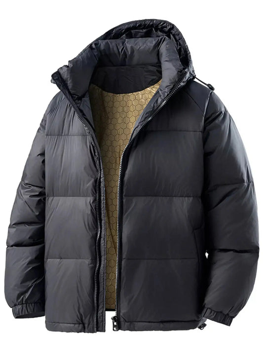 Men's Full Size Padded Hooded Puffer Jacket Plus Size Simply Love