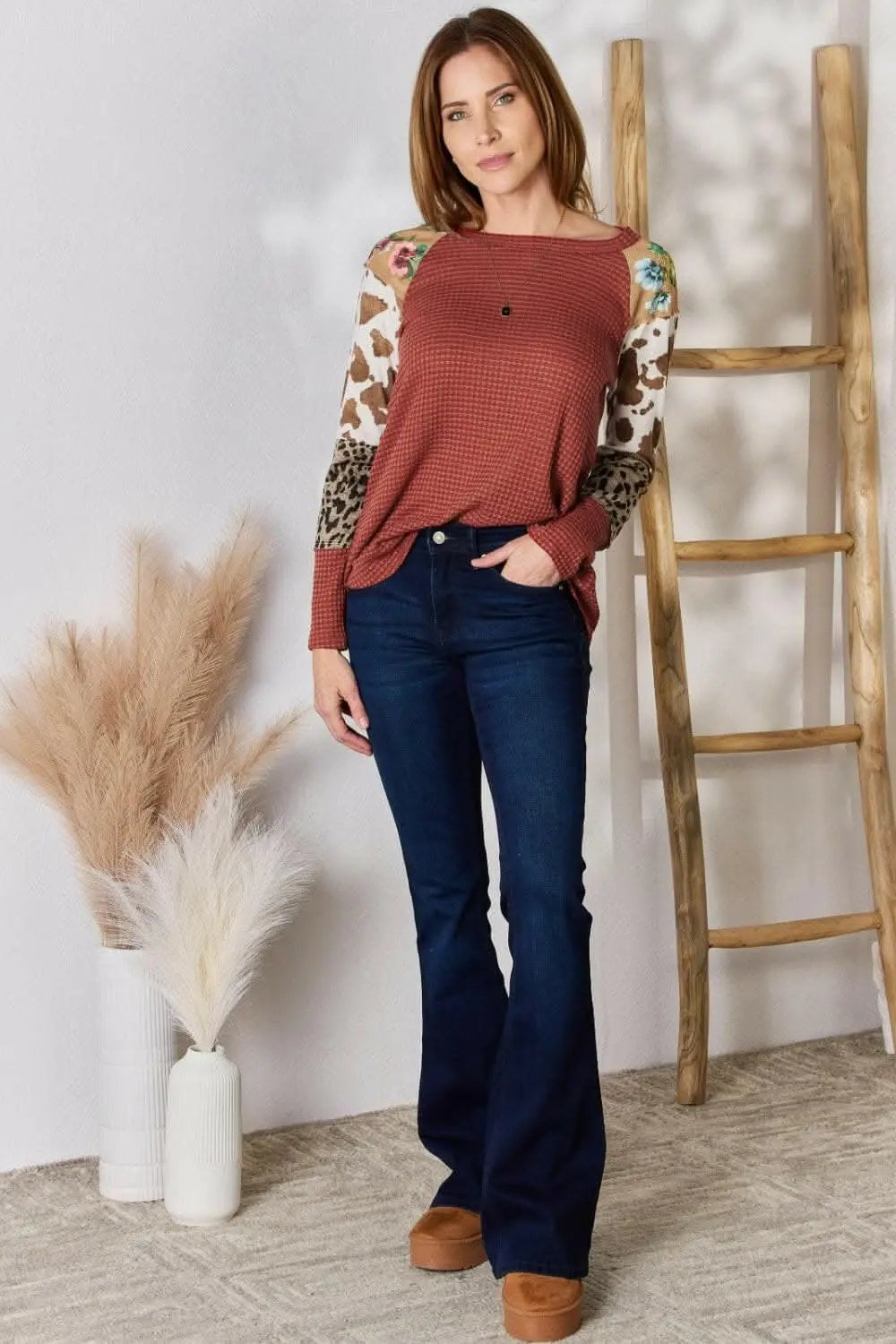 Hailey & Co leopard knit blouse - Love Salve 
