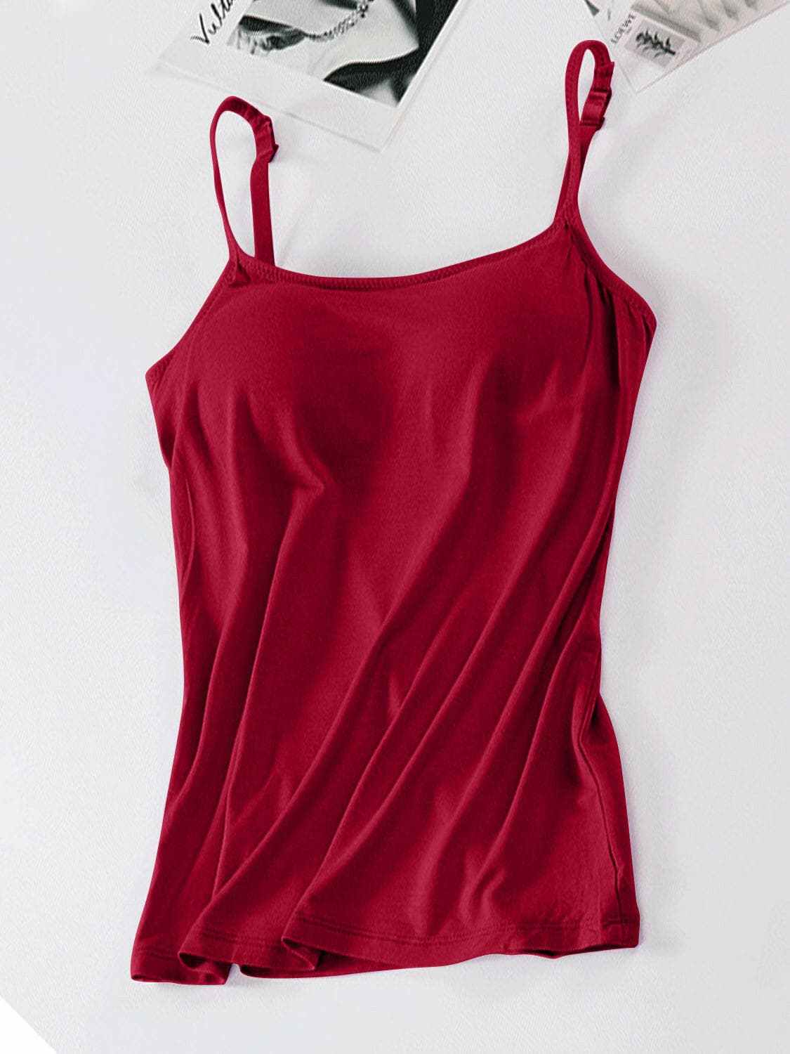 Scoop neck cami with adjustable straps - Love Salve 