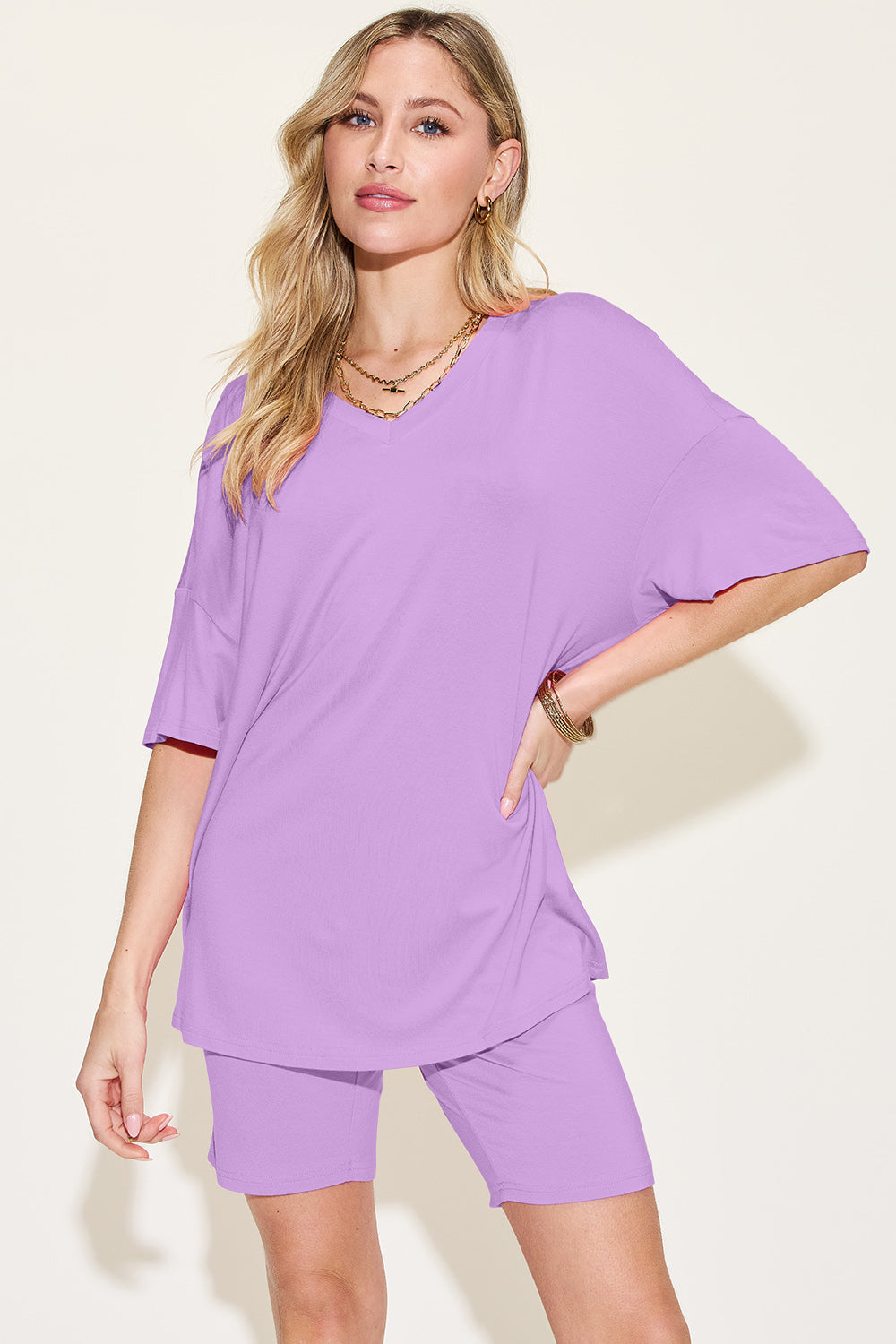 ShopBasicbae: Bamboo V-Neck Set