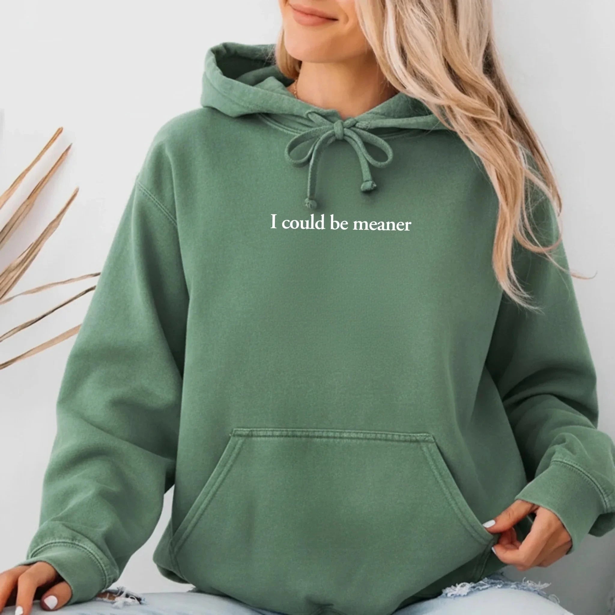 I Could Be Meaner Comfort Colors Hoodie Adorb Custom Tees