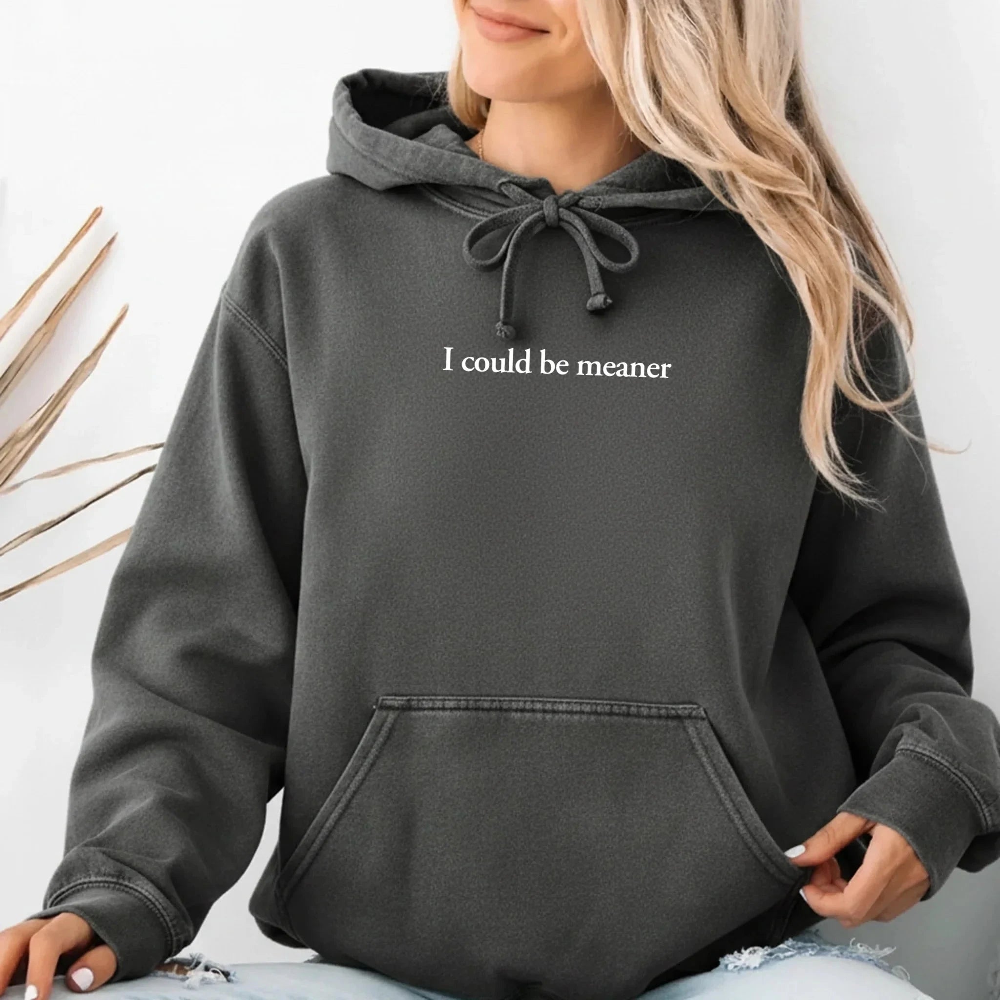 I Could Be Meaner Comfort Colors Hoodie Adorb Custom Tees