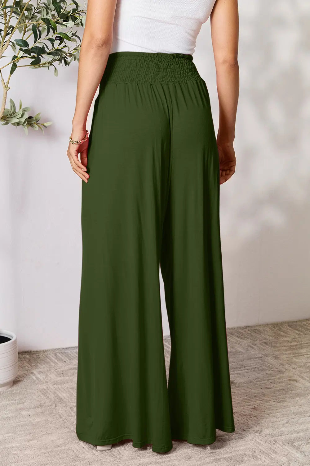 ShopBasicbae: Smocked Wide Leg Pants