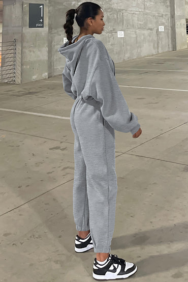 Cozy gray hoodie joggers set