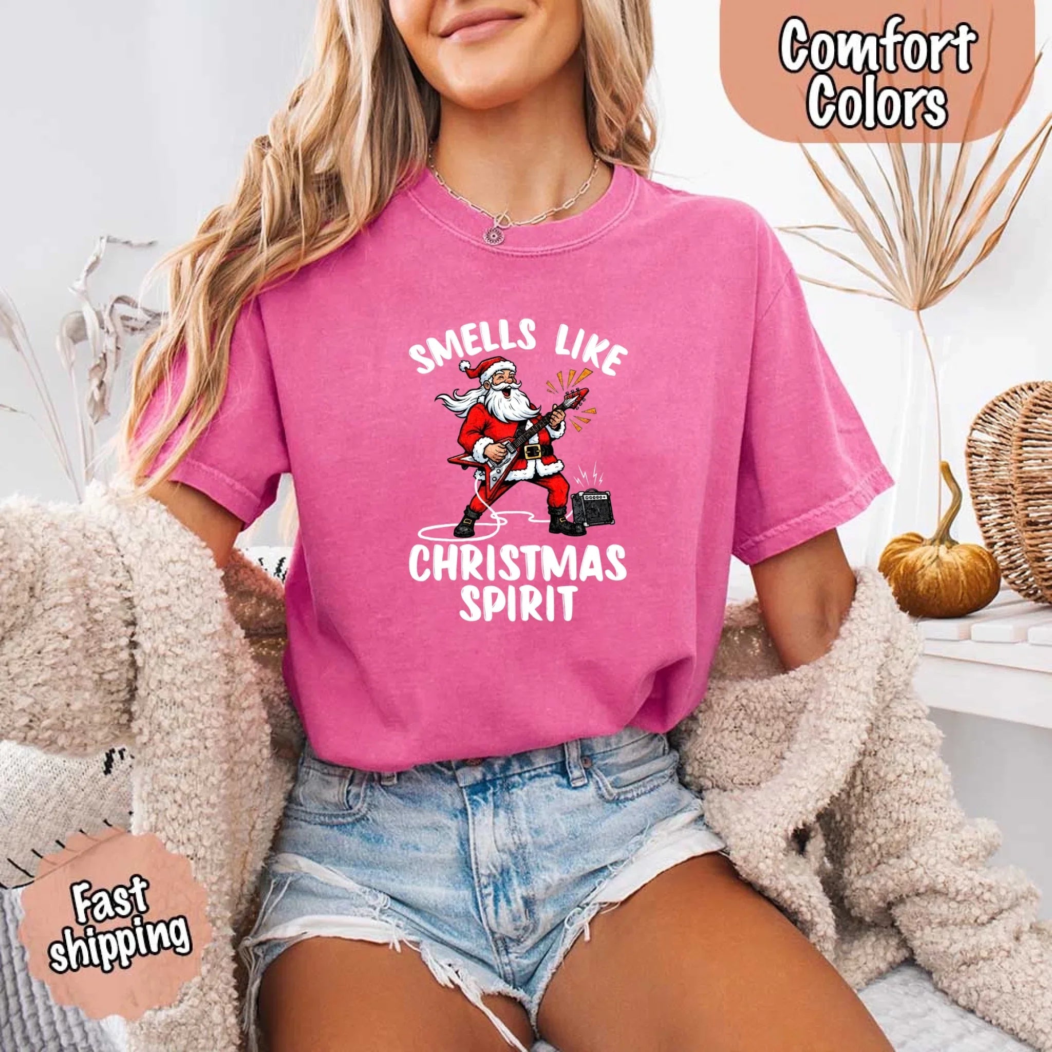 Smells Like Christmas Spirit Funny Santa Comfort Colors T-shirt Adorb Custom Tees
