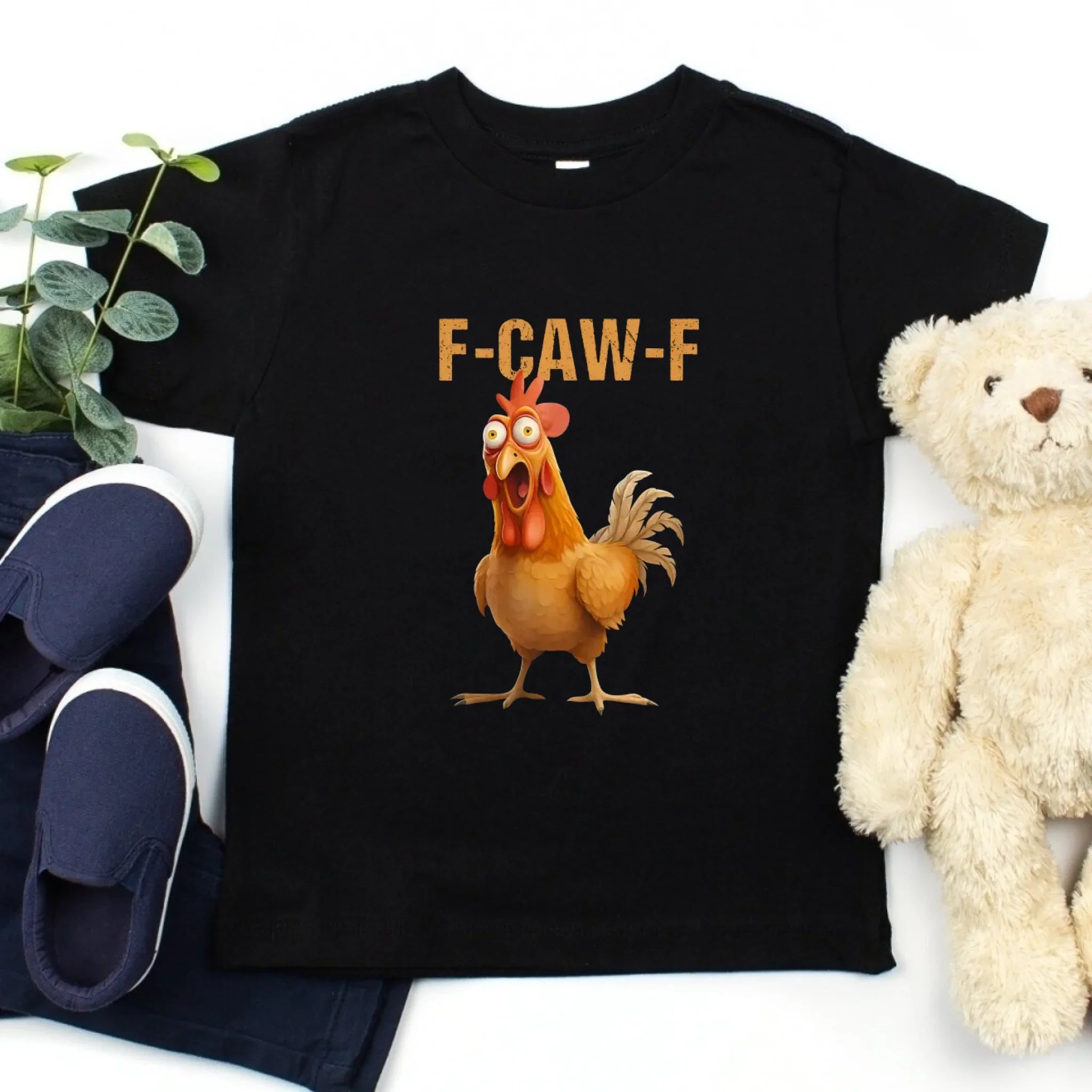 Funny F-Caw-F Rooster Kids T-Shirt Adorb Custom Tees