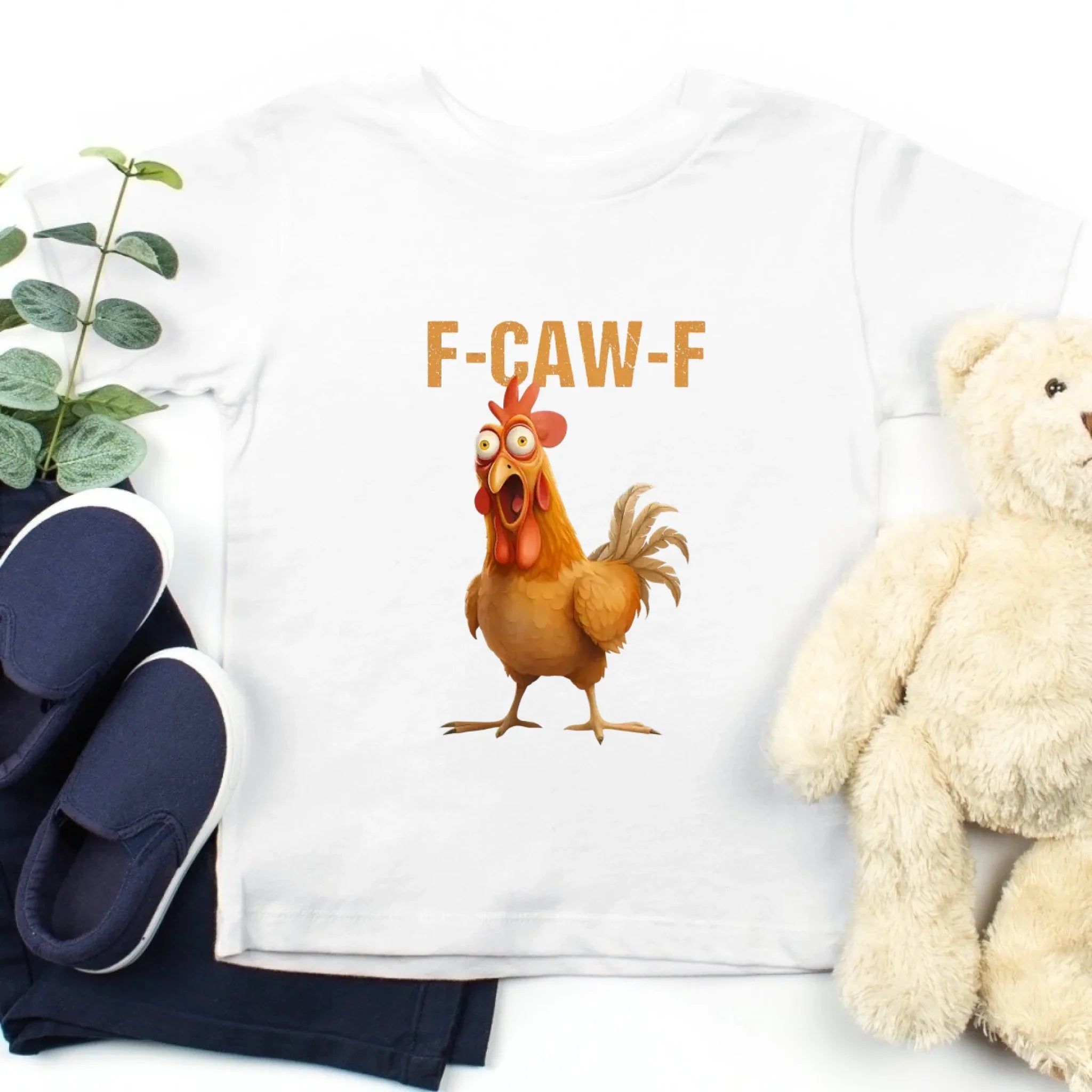 Funny F-Caw-F Rooster Kids T-Shirt Adorb Custom Tees