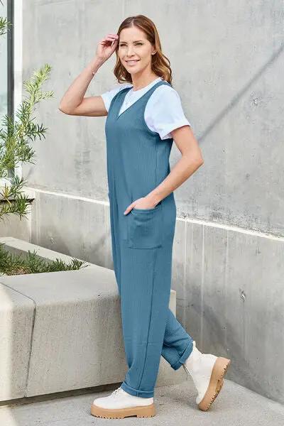 Double Take Full Size Sleeveless Straight Jumpsuit - Love Salve