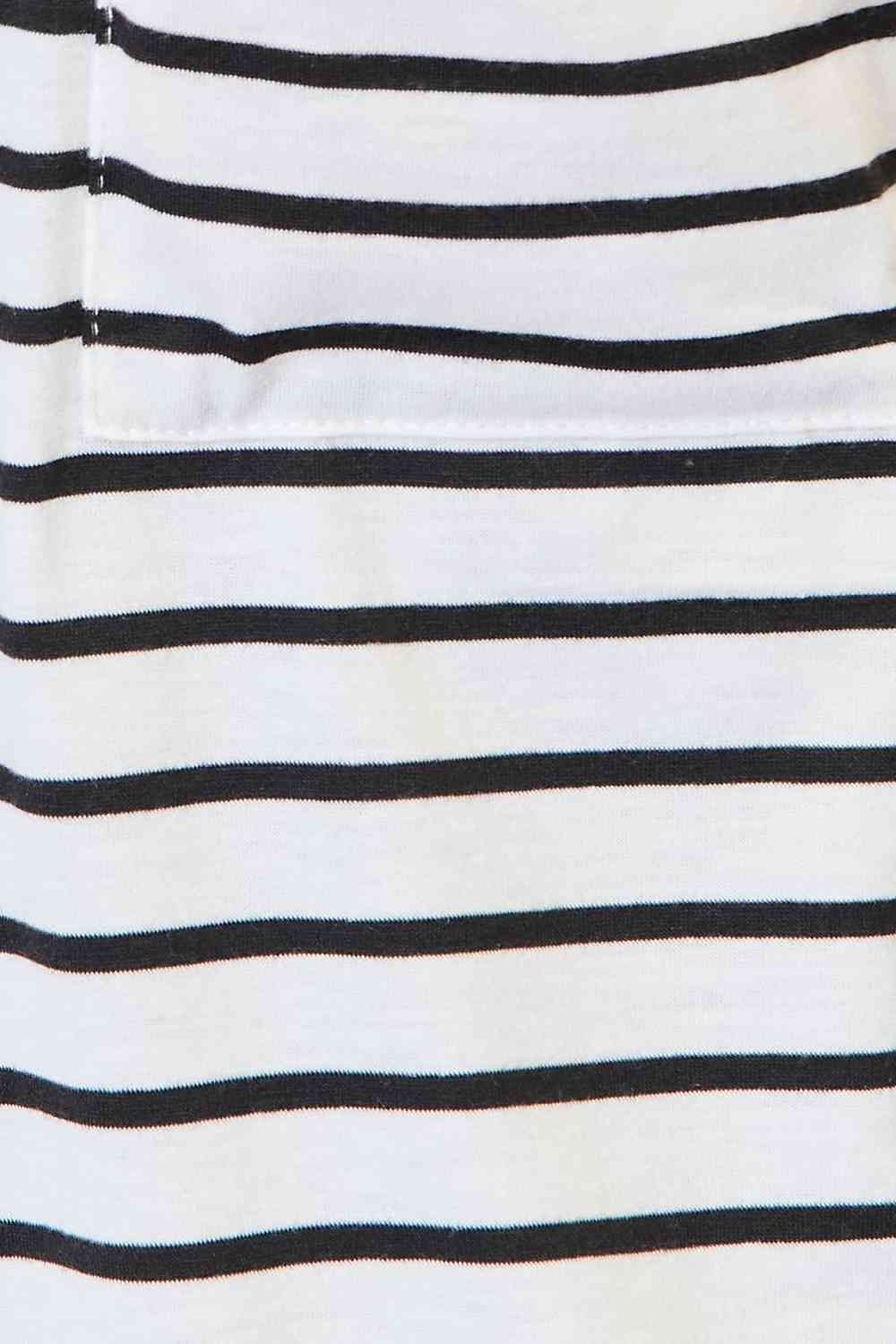 Double Take Striped Open Front Longline Cardigan - Love Salve