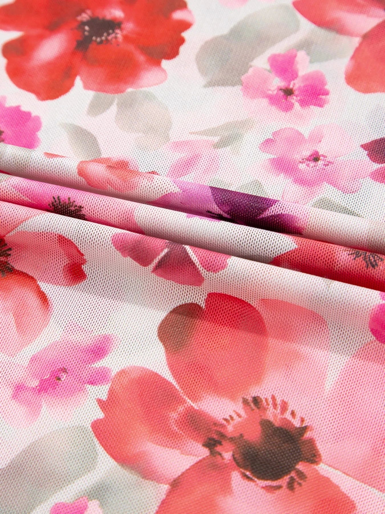 Floral Mesh Long Sleeve Fitted Blouse Coco’s Tee Boutique