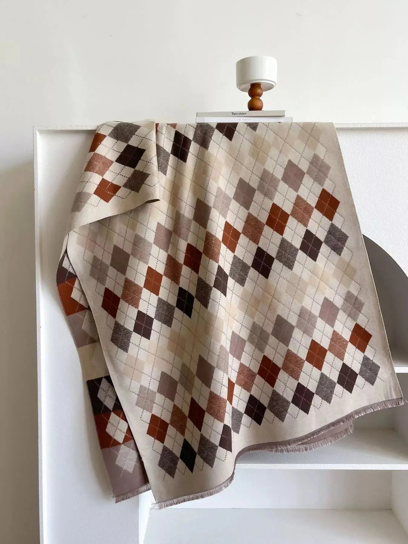 Diamond Pattern Warm Scarf Simply Love