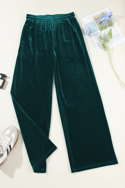 Evergreen wide leg pants - drawstring waist