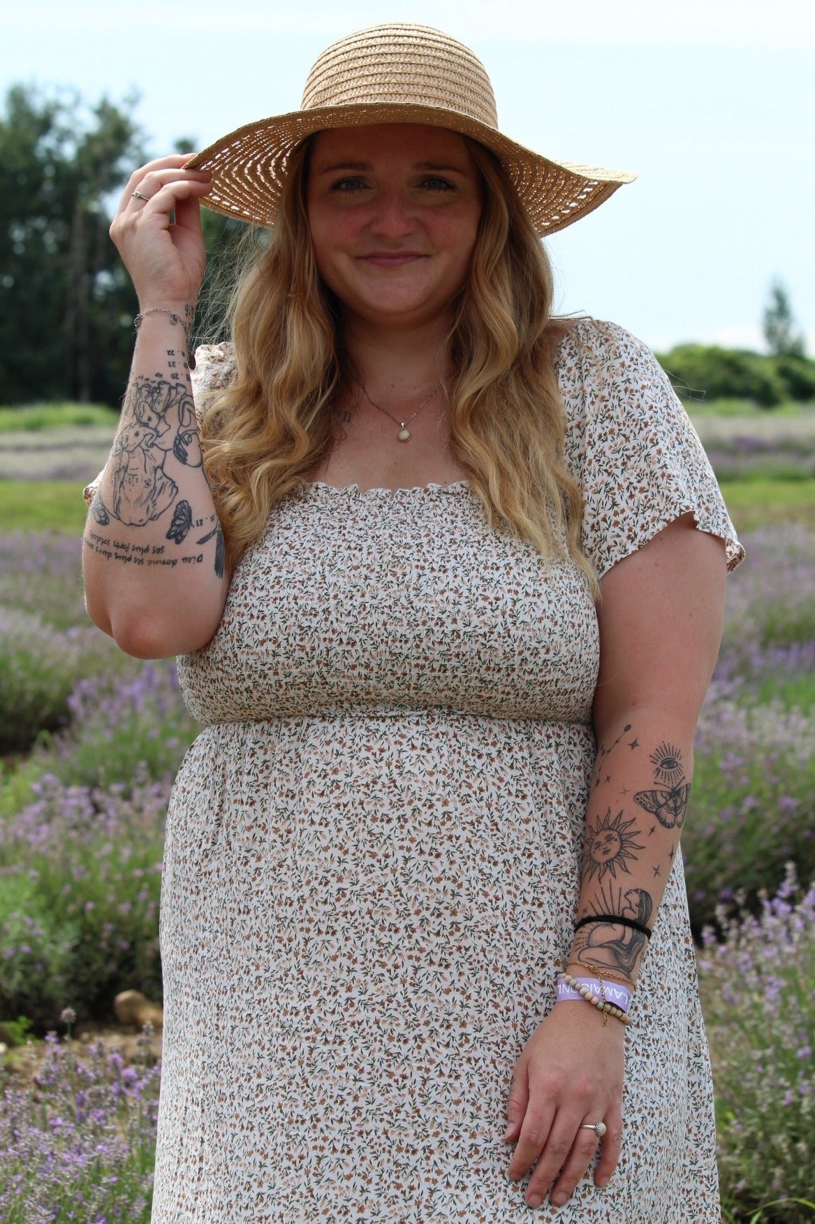 Ivory Floral Smocked Maxi Dress PinkBlush