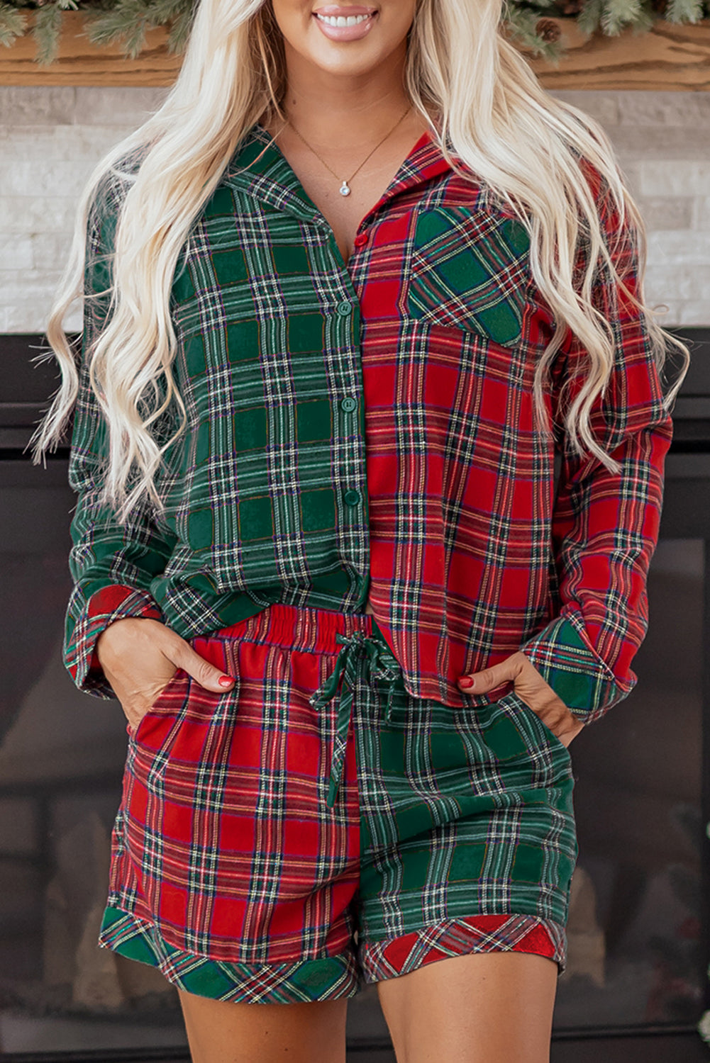 Dear-Lover Red Plaid Pajama Set Women's Christmas Long Sleeve Sleepwear Comfy Dear-Lover Dropshipping