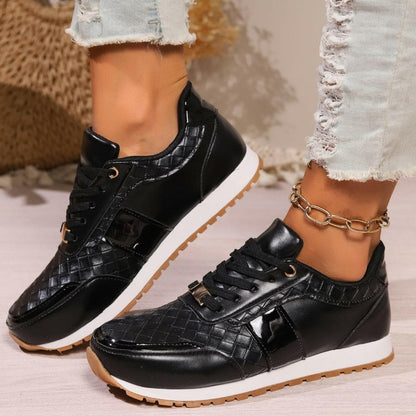 Lace-Up PU Leather SneakersLace-Up PU Leather Sneakers
 Step up your style game with our Lace-Up PU Leather Sneakers. Elevate your footwear collection with these sleek and comfortable sneakersLove Salve PU Leather SneakersShoes