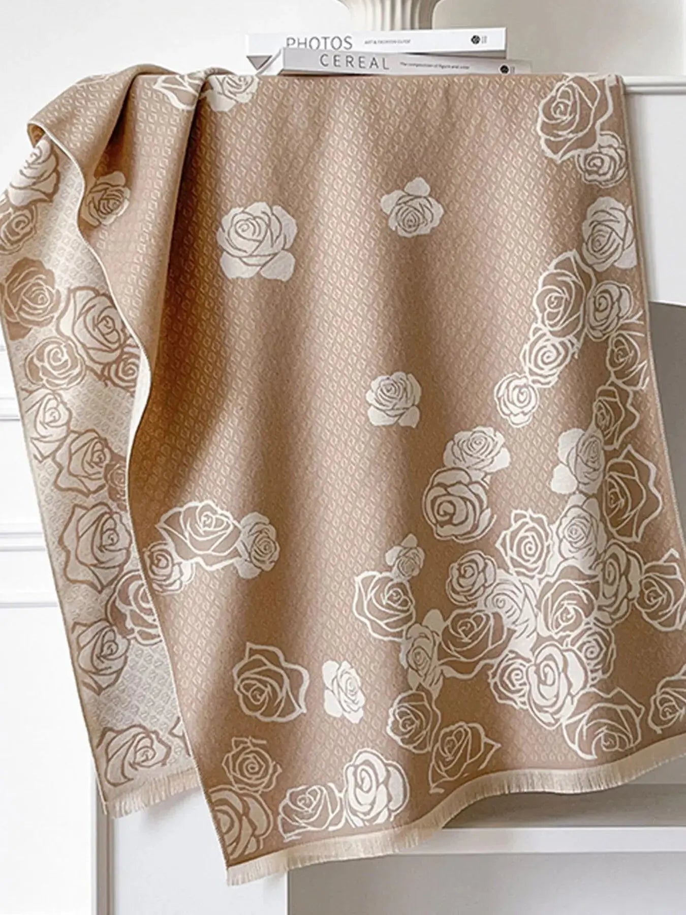 Rose Pattern Warm Scarf Simply Love