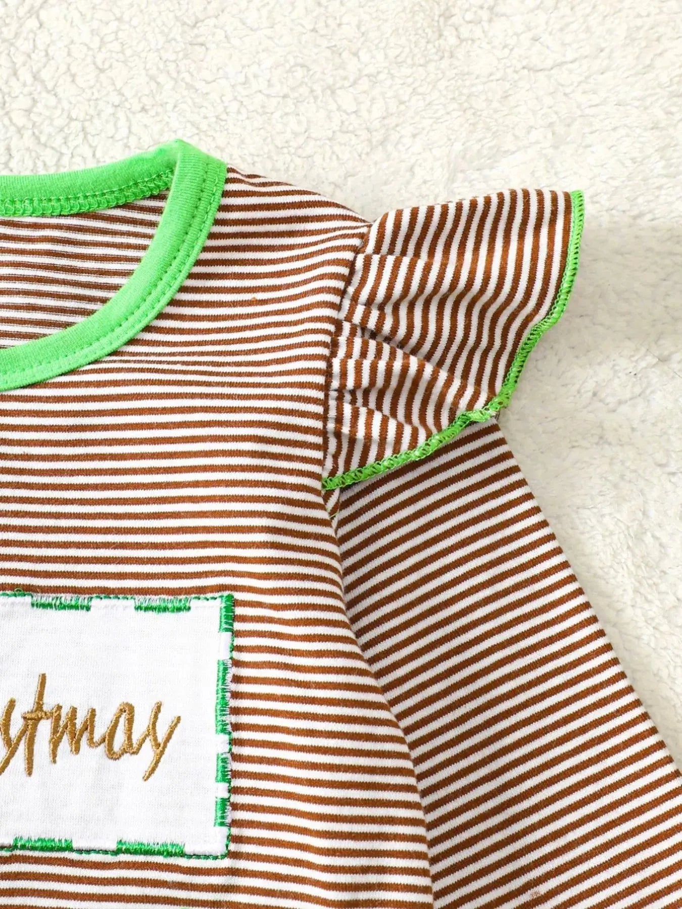 Children's Christmas-Themed Striped Snapped Legs Jumpsuit Simply Love