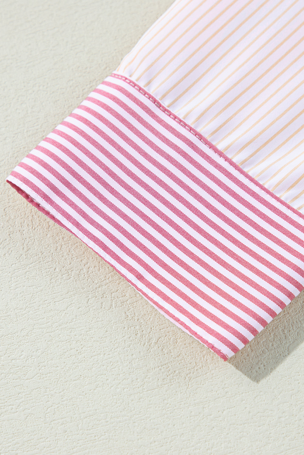 Chic pink striped colorblock plus size shirt