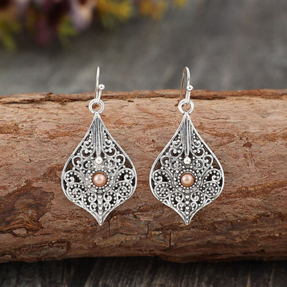 Silver-Plated Cutout Dangle Earrings.