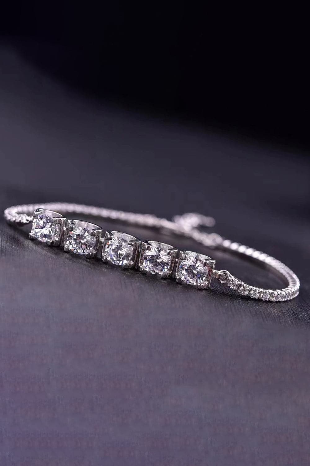 5 Carat Moissanite Lobster Clasp Bracelet.