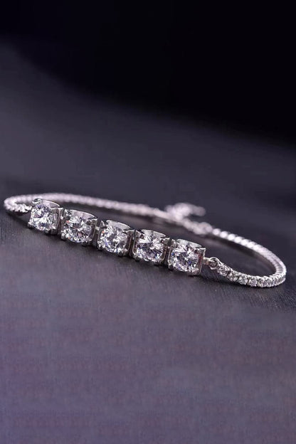 5 Carat Moissanite Lobster Clasp Bracelet.