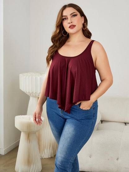 Plus Size Double-Strap Scoop Neck Cami.