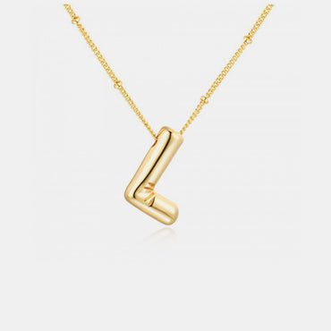 Golden Glow Bubble Initial Necklace – Make Your Statement Shine!